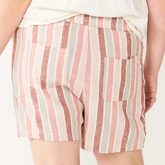 Size 4X Shorts Linen blend Boyfriend cut Pockets Elastic waistband SONOMA NWT - Picture 3 of 16